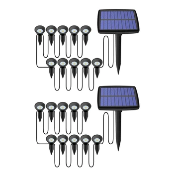 2X10 В 1 Солнечных Фонарях На Открытом Воздухе Водонепроницаемый Солнечный Свет Для Лужайки Солнечная Энергия Для Украшения Садовой Дорожки Бассейна