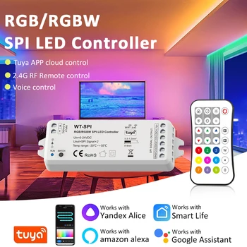 5-24 В WT-SPI RGB RGBW Светодиодный Контроллер Tuya Smart Addressable WS2811 WS2812 SK6812 WS2814 Контроллер Полосы Света Пульт Дистанционного Управления