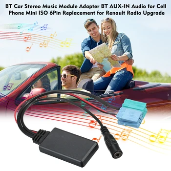 BT Автомобильный Стерео Музыкальный Модуль Адаптер BT AUX-IN Аудио для Мобильного Телефона Mini ISO 6Pin Замена для Обновления Радио Renault