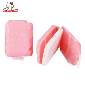 Hello Kitty Sanrio аниме мультфильм милая разделенная коробка для таблеток креативная герметичная упаковка пылезащитная коробка персонализированная сексуальная коробка для хранения kawaii