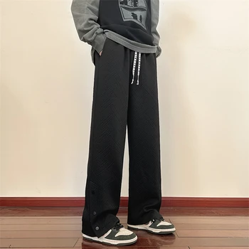 LAPPSTER-Молодежные Дизайнерские брюки для бега трусцой в стиле харадзюку с пуговицами 2023, комбинезоны, Корейская мода, Японские спортивные штаны, Повседневные широкие брюки 3
