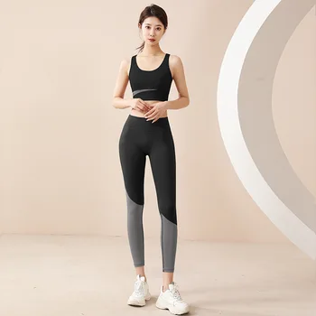 S-2XL, спортивная одежда для фитнеса, спортивный бюстгальтер для тренажерного зала, комплект спортивной одежды для йоги из 2 предметов для женщин