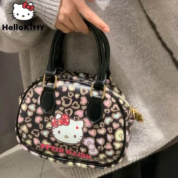 Sanrio Hello Kitty / Новые роскошные сумки для женщин, мультяшная леопардовая сумка-мессенджер Y2k, модные сумки через плечо, женские сумки-тоутеры