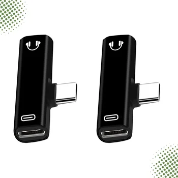 Type C-TypeC Двойной Type-C USB-C Type C До 3,5 мм Разъема Aux Аудиоадаптер Для наушников, Конвертер для зарядки Телефона (Серебристый)