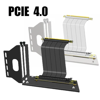 Белый Черный PCI-E 16x Графическая Видеокарта Вертикальный Кронштейн Держатель Графического процессора + GEN4 PCIe 4.0 X 16 Сгиб на 90 Градусов Стоячий Кабель 10 ~ 100 см