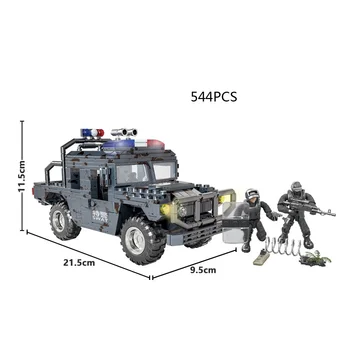Военный транспортер Dongfeng Auto Warrior Batisbricks Mega Block Армейские фигурки собак Swat Orv Кирпичная игрушечная модель