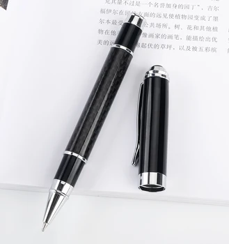 Высококачественные металлические шариковые ручки с черным и серебряным узором Шариковая ручка для офиса Канцелярские принадлежности для школьника Подарок для письма