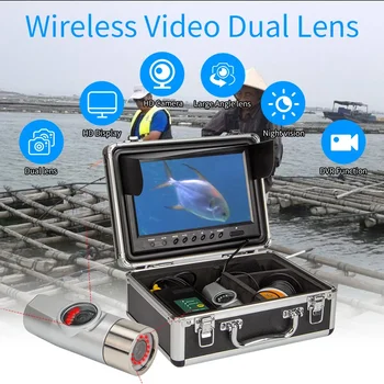 Двухобъективная 9-дюймовая HD Камера для Подводной Рыбалки с Кабелем 2,25 мм HD-Дисплей WF21 Водонепроницаемая Беспроводная Система Видеоискателя Рыбы