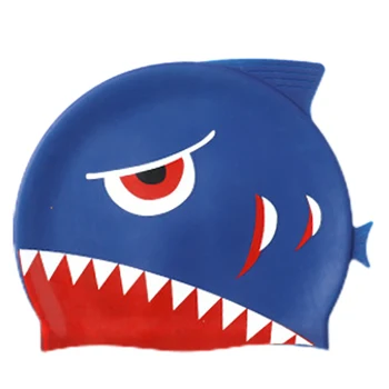 Детская шапочка для плавания с 3D мультяшным дизайном, гибкая силиконовая водонепроницаемая шапочка для плавания