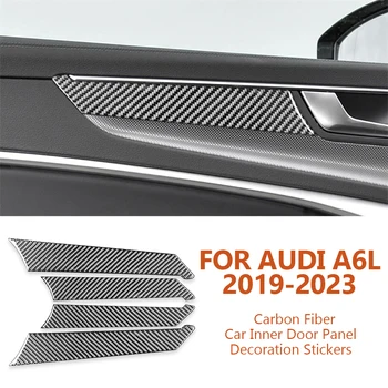 Для Audi A6L-C8 A7 2019-2023 Защита От Царапин Из Углеродного Волокна Внутренняя Дверная Панель Автомобиля Декоративные Наклейки Аксессуары Для Интерьера Авто