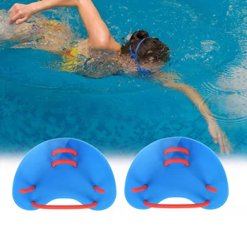Лопатки для плавания с перепонками, тренировочные лопатки для плавания с регулируемыми ремнями, 1 пара для мужчин (синие)