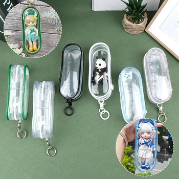 Мини-сумка для показа аниме-куклы, прозрачный кошелек для монет, брелок, подвеска, органайзер для ключей, губная помада, наушники, сумка для хранения, кошелек