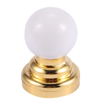 Миниатюрный глобус для кукольного домика 1: 12, Белая потолочная светодиодная лампа с батарейкой