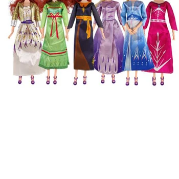 Модное платье, одежда 30 см для куклы, косплей, Длинное платье принцессы, Снежная королева, наряжает игрушки, подарки своими руками, Детские игровые игрушки для девочек