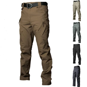 Модные Горячие новые стильные мужские брюки, Дышащие повседневные Классические брюки для бега трусцой полной длины с несколькими карманами на открытом воздухе 5