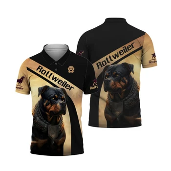 Мужская Модная Рубашка с 3D Принтом Rowena Dog Cute Dog Pattern, Мужская Повседневная Рубашка с Короткими рукавами и Принтом Собаки, Свободная и Удобная