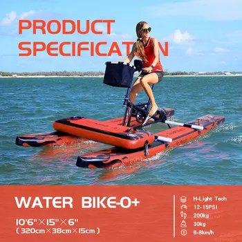 Надувные водные велосипеды SPATIUM SUP Педальная лодка для серфинга Понтонный велосипед для Lake Flame Черно-оранжевый Понтон