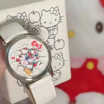 Наручные часы Kawaii Аниме Sanrio, Hello Kitty, Новый милый мультфильм, Водонепроницаемые Простые Кварцевые часы, Цифровые часы, Портативные для девочек, для 0