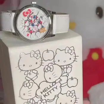 Наручные часы Kawaii Аниме Sanrio, Hello Kitty, Новый милый мультфильм, Водонепроницаемые Простые Кварцевые часы, Цифровые часы, Портативные для девочек, для 2