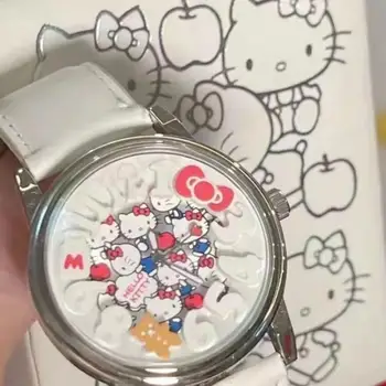 Наручные часы Kawaii Аниме Sanrio, Hello Kitty, Новый милый мультфильм, Водонепроницаемые Простые Кварцевые часы, Цифровые часы, Портативные для девочек, для 4