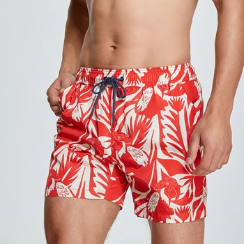 Новейшие мужские пляжные брюки с принтом Попугая, шорты для серфинга, мужская быстросохнущая пляжная одежда, Мужские плавки с принтом листьев, M XXL, Шорты для серфинга