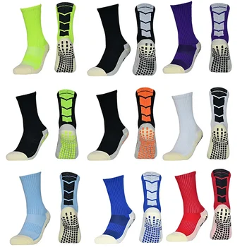 Новые противоскользящие футбольные носки, мужские спортивные футбольные Носки, Дышащие Велосипедные носки на открытом воздухе