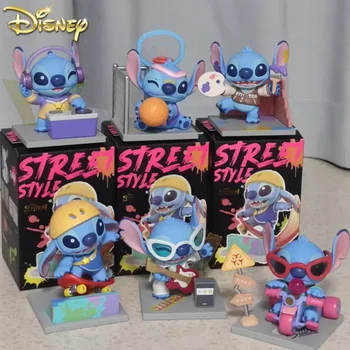 Новый мультфильм Disney Stitch Street Series Blind Box Модель Mystery Box Коллекция кукол из ПВХ Фигурки Украшения Подарок на День рождения 0