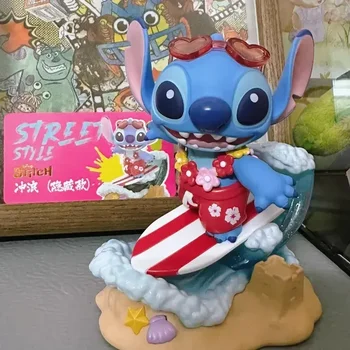 Новый мультфильм Disney Stitch Street Series Blind Box Модель Mystery Box Коллекция кукол из ПВХ Фигурки Украшения Подарок на День рождения 1