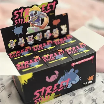 Новый мультфильм Disney Stitch Street Series Blind Box Модель Mystery Box Коллекция кукол из ПВХ Фигурки Украшения Подарок на День рождения 3