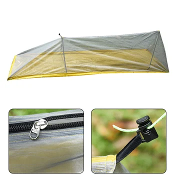 Особенности Сумка для переноски, палатка для кемпинга на открытом воздухе из нейлона D, улучшающая видимость, Решетчатая ткань с силиконовым покрытием, палатка для одного человека