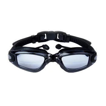 Очки для плавания Очки для плавания для взрослых, цельные затычки для ушей, гальванические очки для плавания с защитой от запотевания высокой четкости 4
