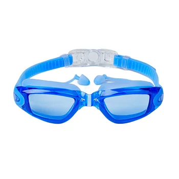 Очки для плавания Очки для плавания для взрослых, цельные затычки для ушей, гальванические очки для плавания с защитой от запотевания высокой четкости 5