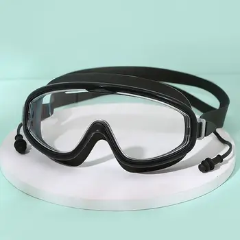 Очки для плавания с аквалангом с широким обзором, защищающие от запотевания, для взрослых и молодежи, очки для плавания с затычками для ушей
