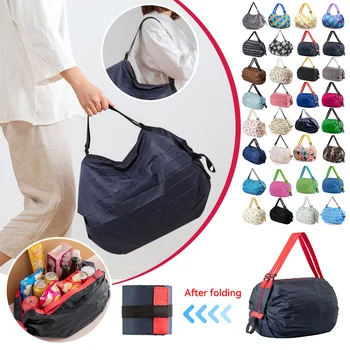 Портативная складная хозяйственная сумка-аккордеон, вместительная сумка для хранения покупок в супермаркете, многоразовая сумка-тоут для покупок