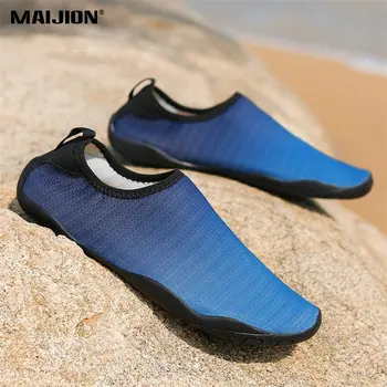 Удобные плавательные слипоны для мужчин и женщин, легкая быстросохнущая водная обувь для босиком, Дышащая нескользящая пляжная водная обувь для моря 0