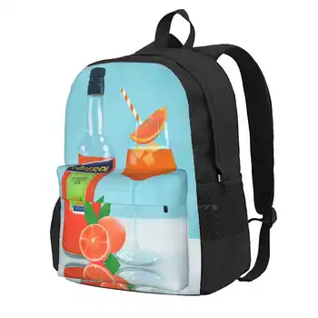 Школьный рюкзак Spritz большой емкости, сумки для ноутбуков, Spritz Summer Drink, напитки, Коктейли Orange Summer Time, Фрукты, Еда