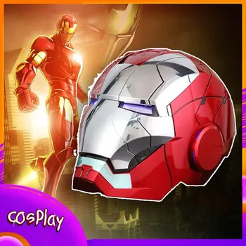 Шлем Iron Man Autoking 1/1 MK5 Дистанционный Шлем С электрическим голосовым управлением, Носимая Маска со светодиодной подсветкой, Фигурка Рождественский Подарок