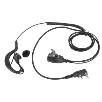 2-контактный наушник G-образной формы PTT MIC, ушной крючок, гарнитура для радио