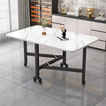 Esign Простые Обеденные Столы Nordic Металлический Кофейный Складной Стол Для Гостиной Белый Современный Mesa De Jantar Meuble Furniture YX50CZ