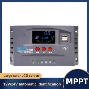 MPPT Солнечный контроллер заряда, регулятор 50 В постоянного тока, красочный экран для Lifepo4 гелевой литий-свинцово-кислотной батареи