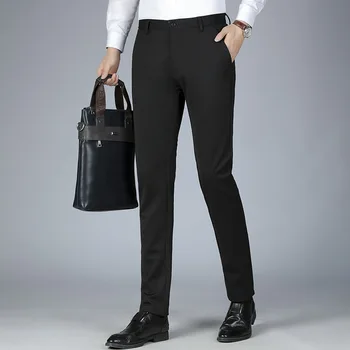 MRMT 2023 Совершенно новые мужские брюки из плотного бархата, стрейчевые деловые повседневные брюки, мужские брюки с прямыми штанинами, длинные брюки