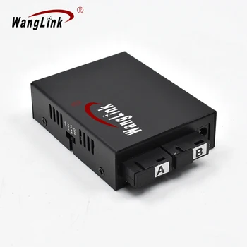 Wanglink Гигабитный Медиаконвертер PoE 2 Оптоволоконных Порта SC 4 Порта Ethernet 10/100/1000 Мбит/с Коммутатор PoE Ethernet для Камер ВИДЕОНАБЛЮДЕНИЯ