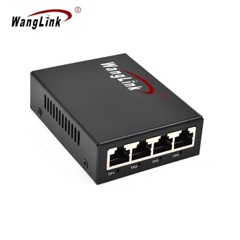 Wanglink Гигабитный Медиаконвертер PoE 2 Оптоволоконных Порта SC 4 Порта Ethernet 10/100/1000 Мбит/с Коммутатор PoE Ethernet для Камер ВИДЕОНАБЛЮДЕНИЯ 4