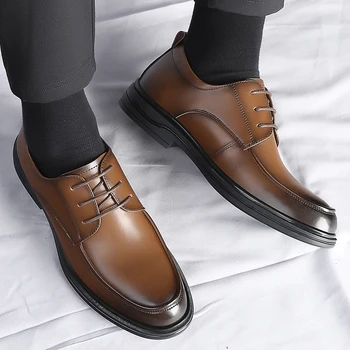 Весенние туфли из мягкой кожи, оксфордские туфли на шнуровке, мужские итальянские вечерние туфли для мужчин, свадебные мужские туфли, официальные дизайнерские кожаные туфли 2