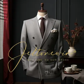 Высококачественный мужской свадебный костюм (костюм + жилет + брюки) 2024 Новая мода и красивый банкетный комплект из 2 предметов Four Seasons Smart Casual 0