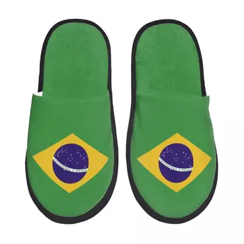 Домашние Теплые Тапочки С Бразильским Флагом, Зимние Домашние Плюшевые Тапочки, Модные Домашние Мягкие Пушистые Тапочки 2