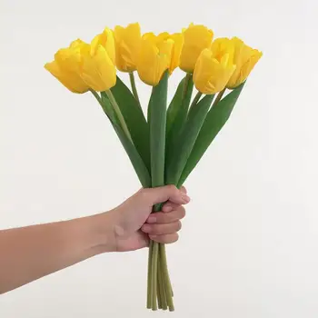 Имитация цветка Реалистичные Имитированные Тюльпаны Красивый Букет искусственных цветов для украшения домашней свадьбы