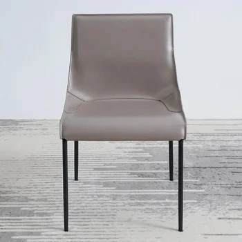 Итальянский обеденный стул, легкое роскошное кожаное кресло с седлом для дома, высококачественное кресло со спинкой для отеля