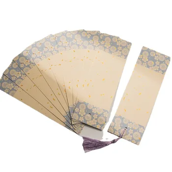 Китай Настроил пустую закладку из рисовой бумаги Винтажной рукописной поздравительной открыткой diy с кисточкой, тонкой картонной книгой, маркером