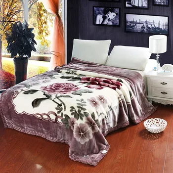 Красное одеяло с цветами, одеяло Raschel, Зимний подарок, Утолщенное двухслойное одеяло, супер Мягкое толстое одеяло 150x200 см